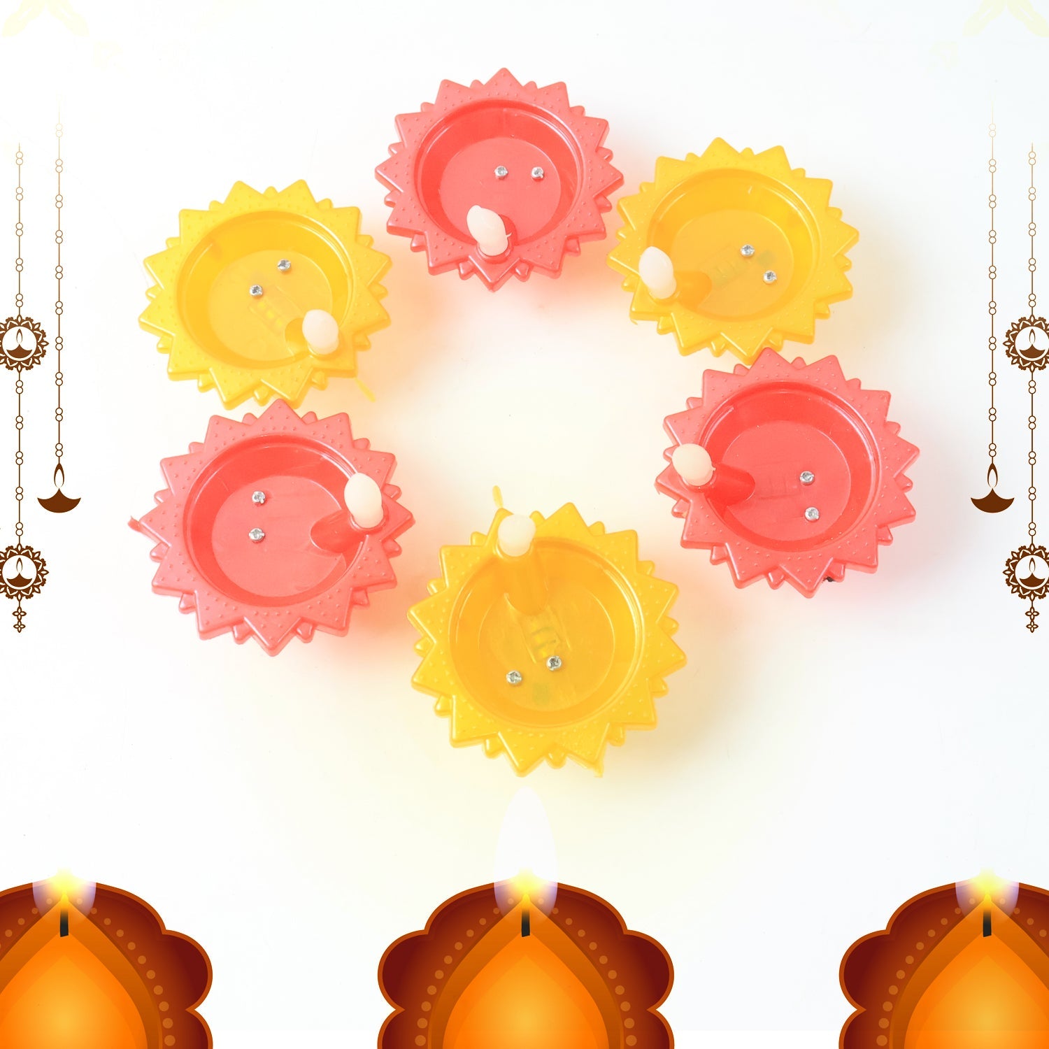 Water Sensor LED Diya Set (6 Pc) Water Sensor LED Diya Set (6 Pc)